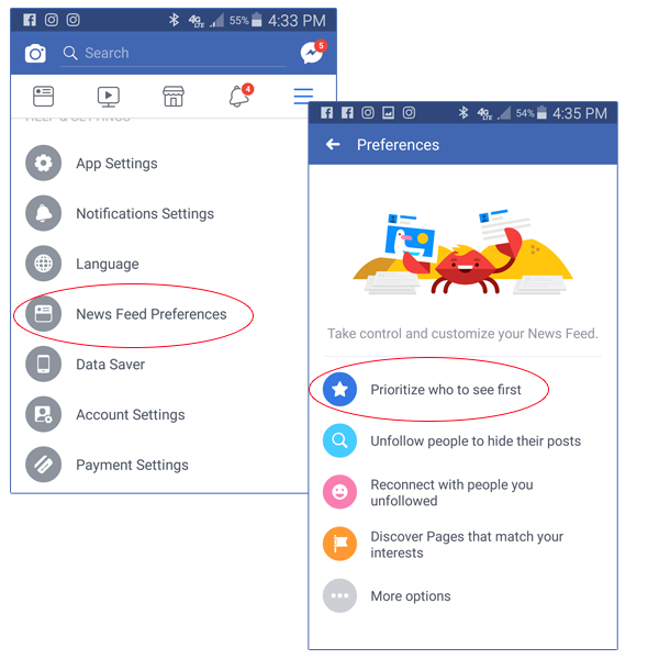 Facebook News Feed Preferences